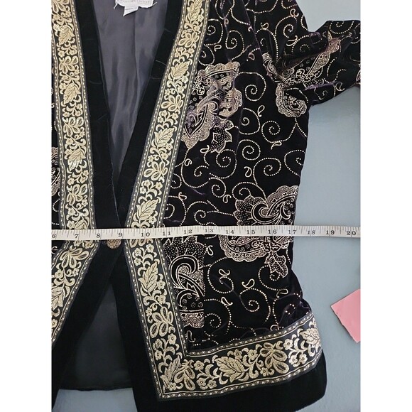 VTG Scott McClintock Velvet Jacket Skirt Set Black Gold Evening New Old Stock - Picture 16 of 16